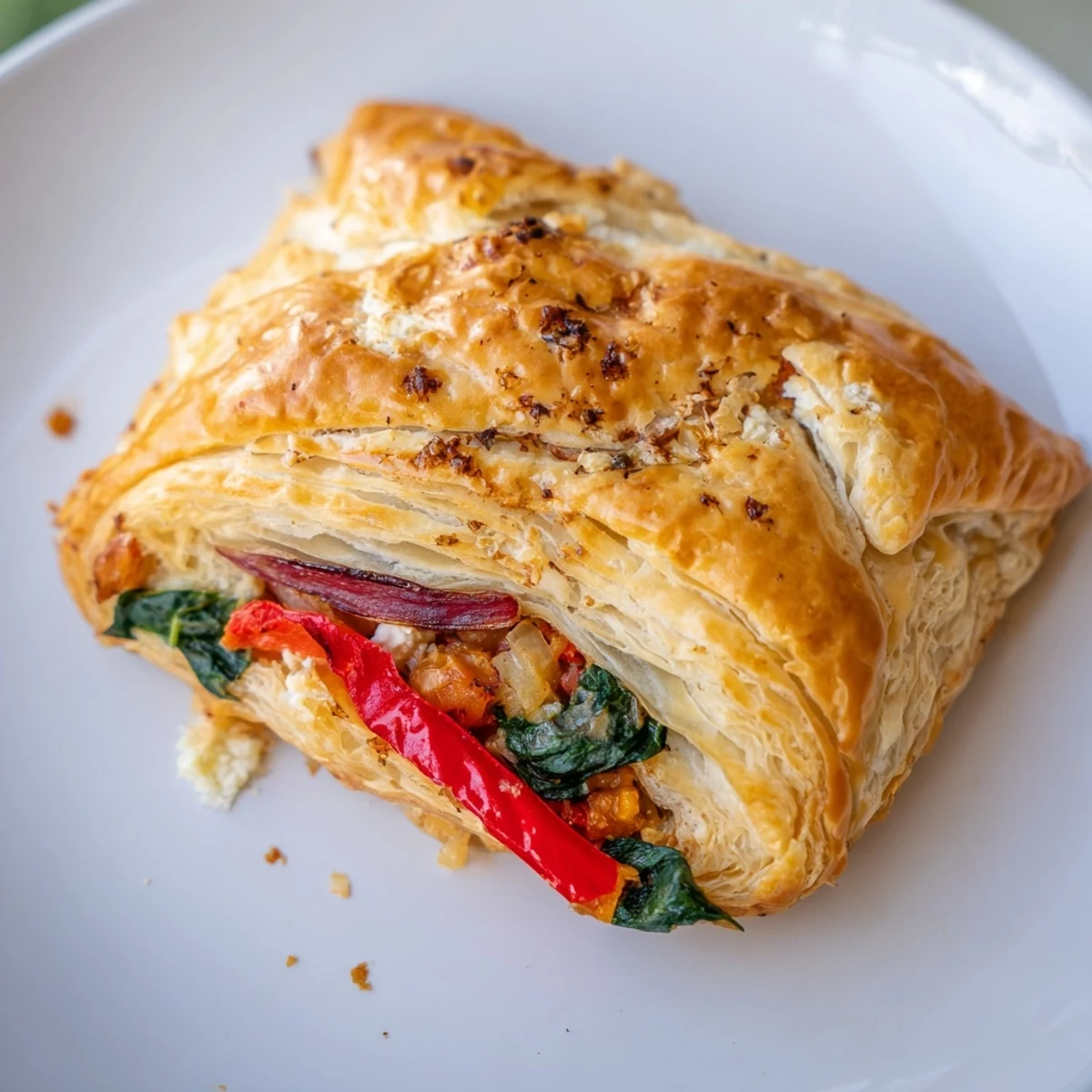 These homemade savory pastries, perfectly puffed, offer a delicious blend of vegetables and cheeses.