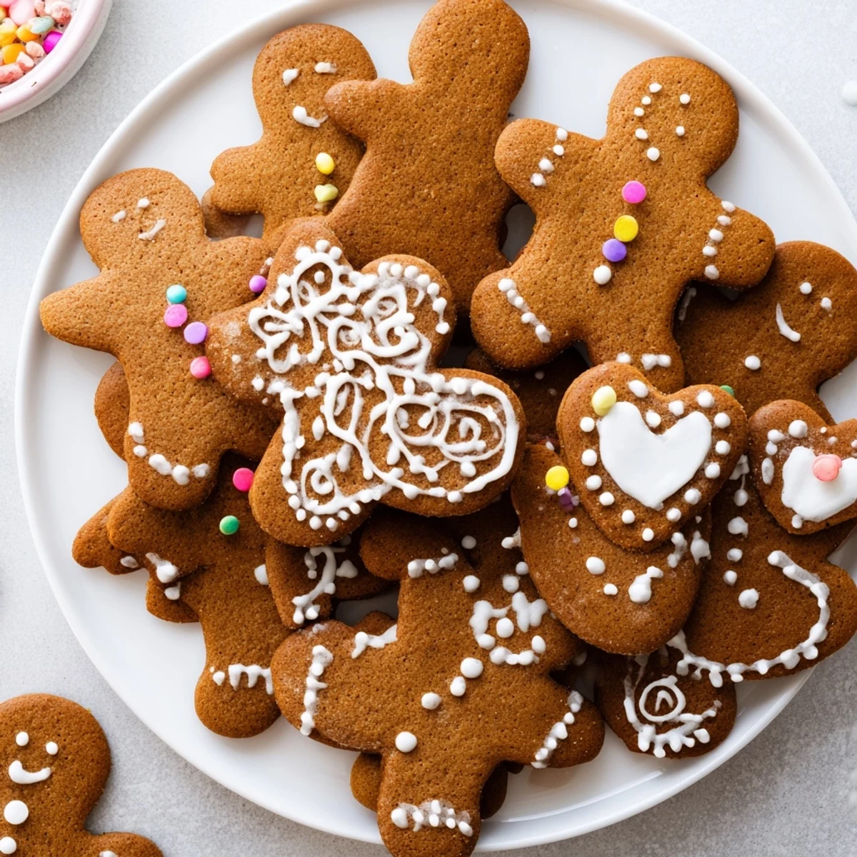 Golden-brown gingerbread cut into holiday shapes, radiating the comforting aroma of ginger and cinnamon spices.