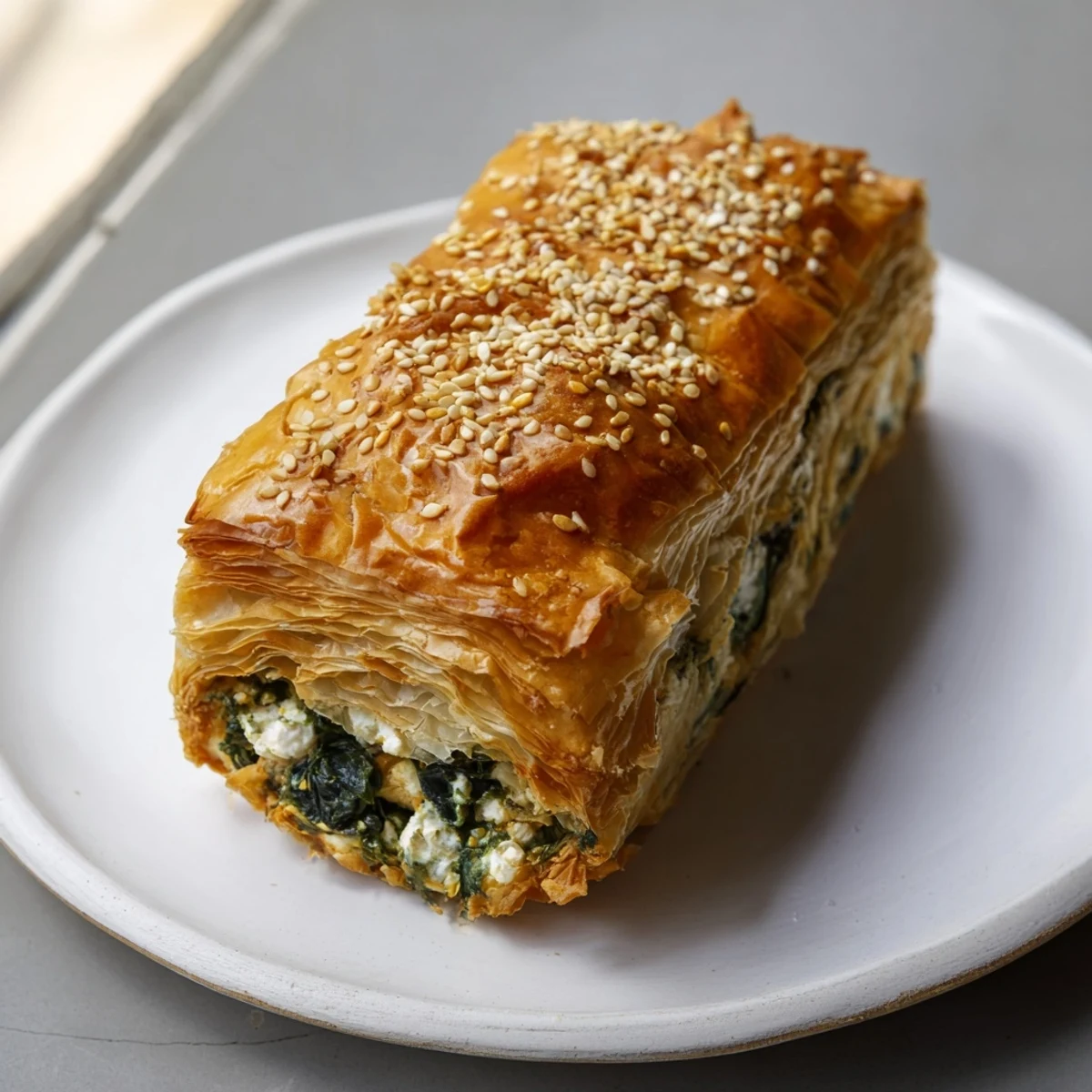 Savory Spinach Cheese Strudel