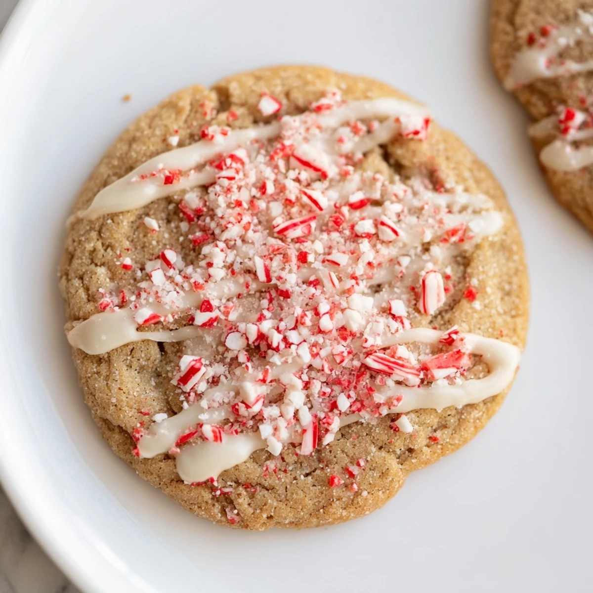 Freshly baked Peppermint Candy Cane Cookies with a delicate crumb and sparkling crushed peppermint topping.