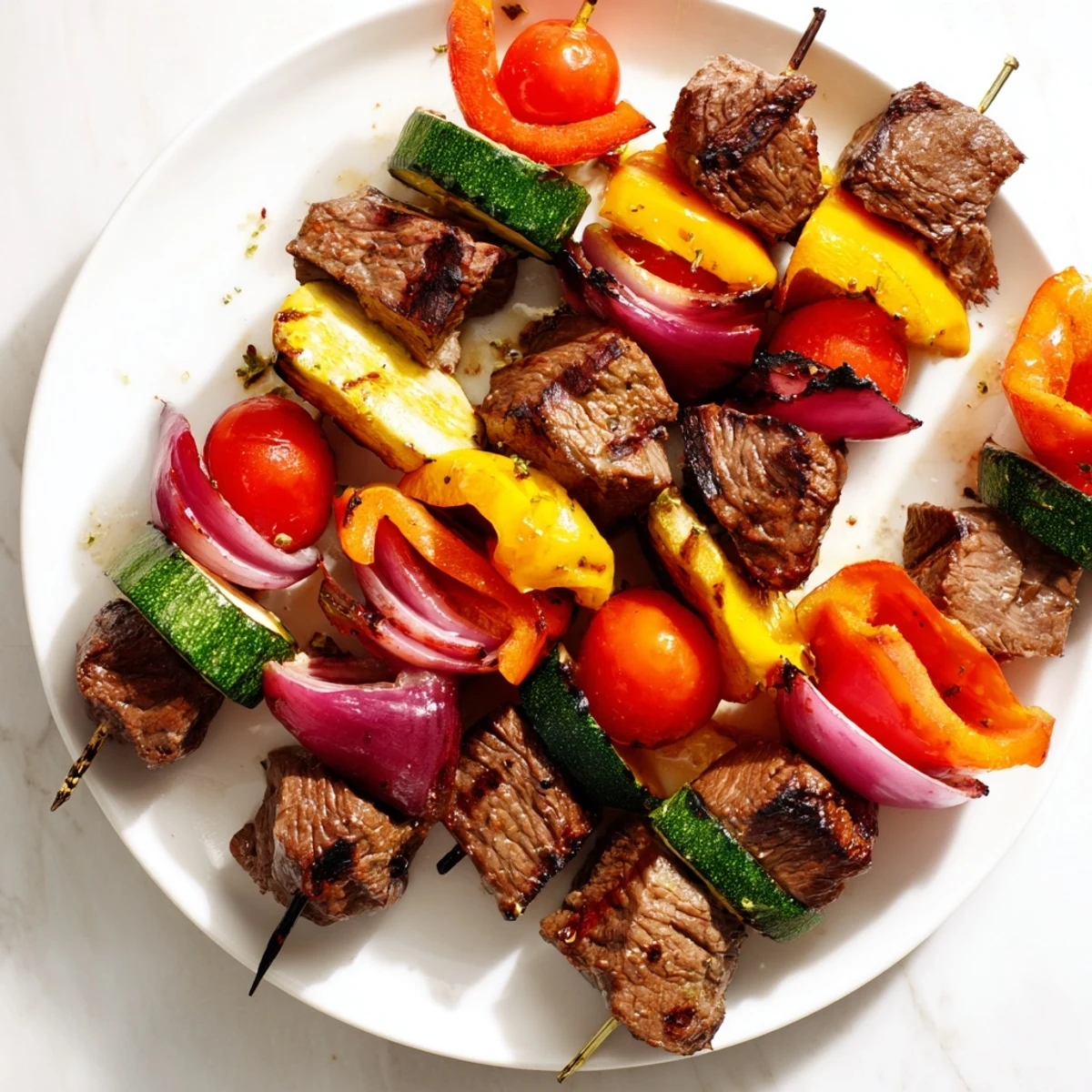 Beef Kebabs with Vegetables