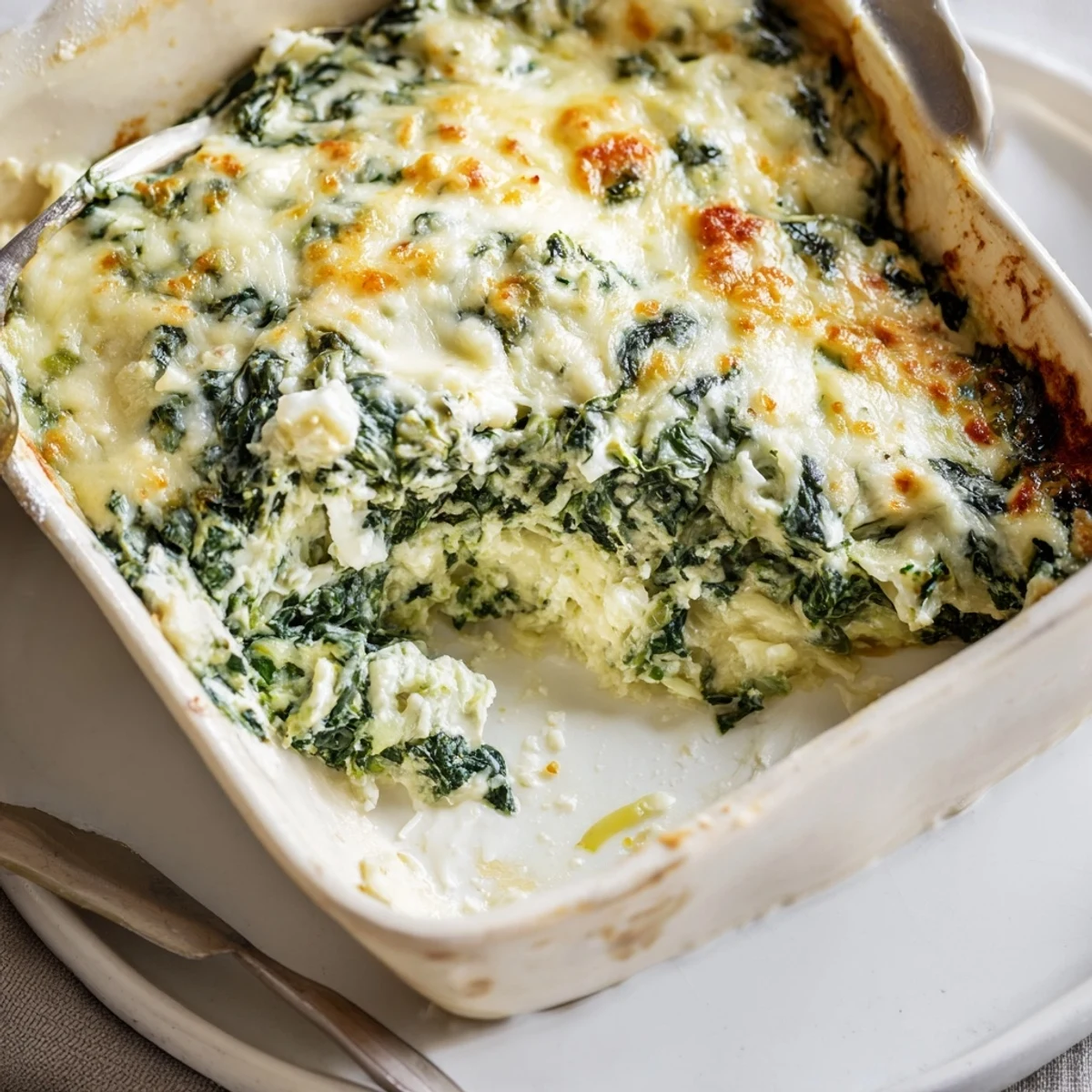 Golden, melted cheese tops the savory Warm Spinach Dip, served with crunchy dippers.