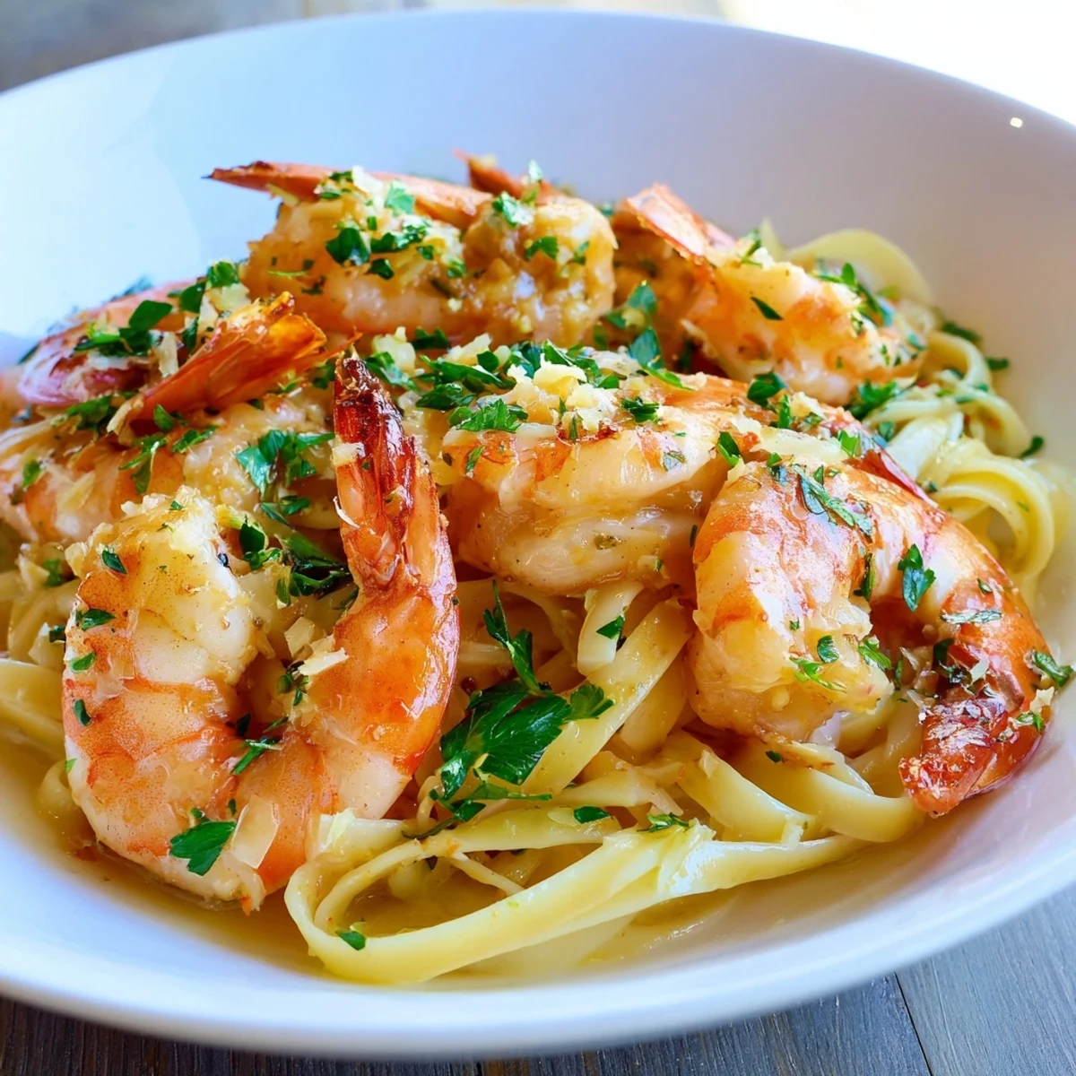 Enjoy the flavors of this Lemon Garlic Shrimp Scampi featuring tender shrimp, garlic, and zesty lemon.