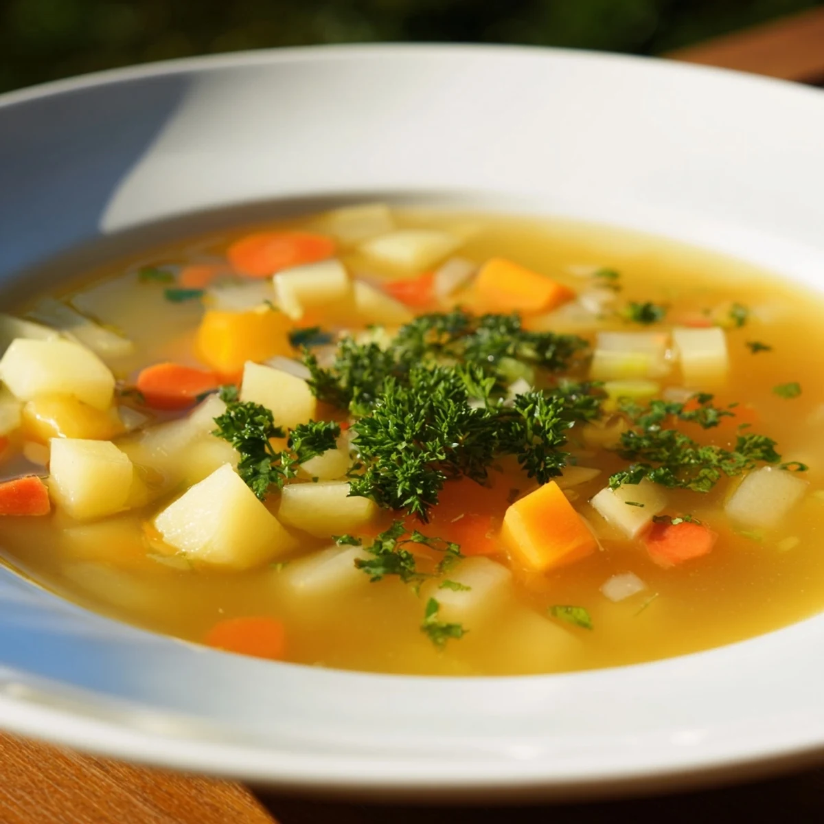 Hearty root veggie soup, a comforting vegetarian meal perfect for chilly weather serving suggestions.
