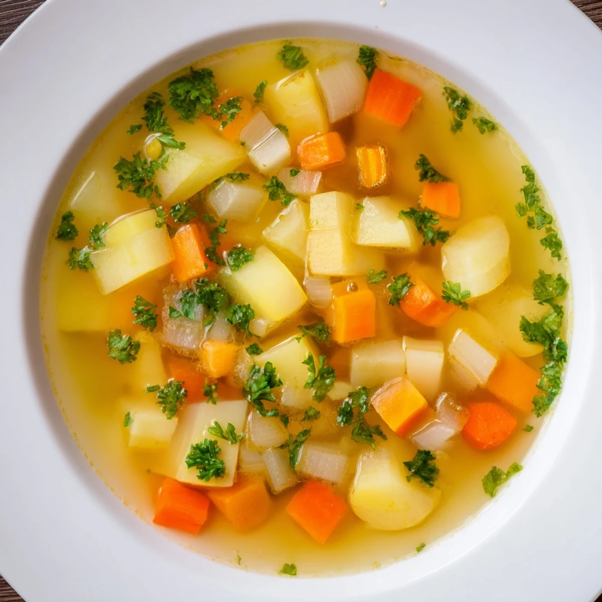 Rustic close-up of vibrant root veggie soup, full of tender, flavorful vegetables, ready to eat.