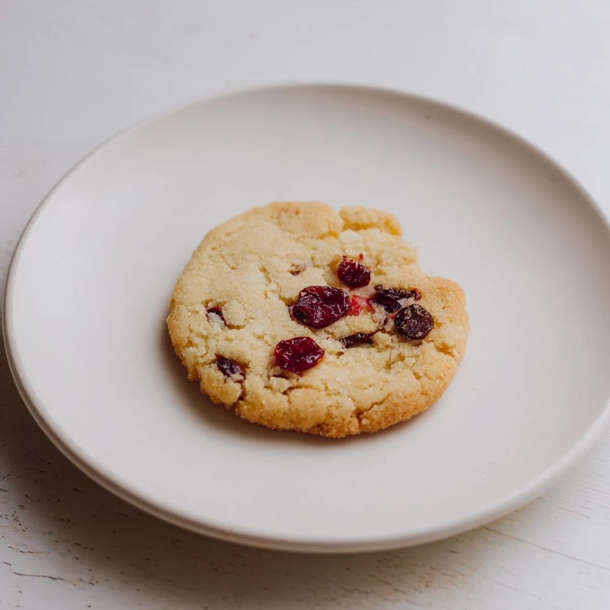 Plump, red dried cranberries dot these delicious Cranberry Cookies, ready to be enjoyed with a glass of milk.