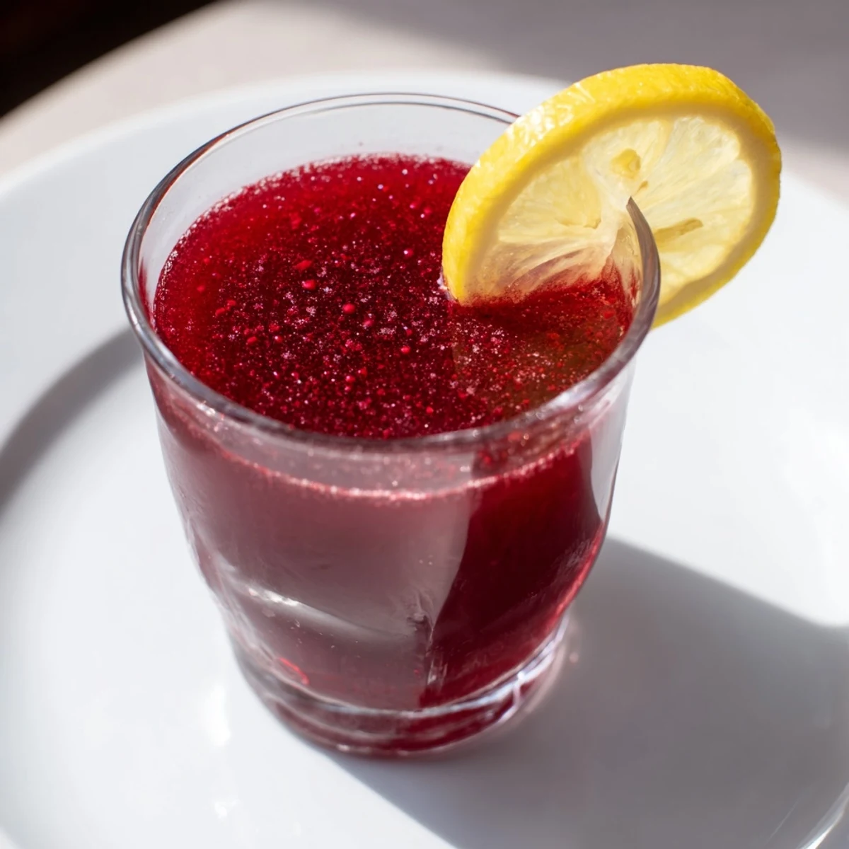 A pitcher of fresh cranberry juice, glistening with condensation, ready to serve chilled.