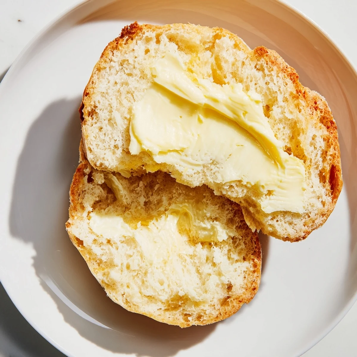 Freshly made Irish Potato Bread Farls stacked on a plate, ready to be enjoyed with creamy salted butter at breakfast.