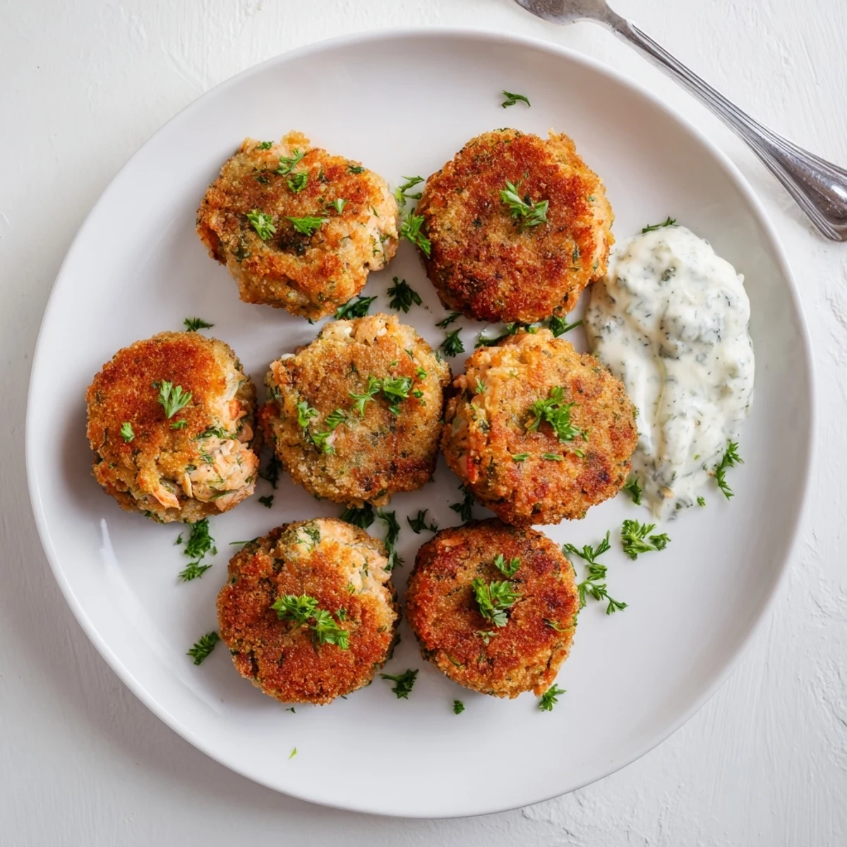 Homemade Southern salmon croquettes featuring a crispy golden crust with tender flaked salmon inside