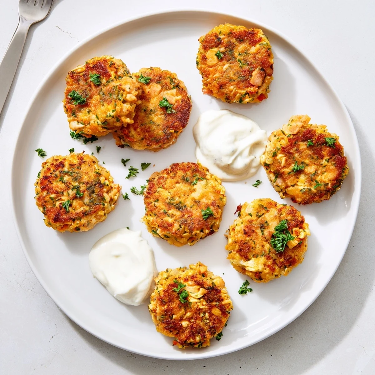Pan-fried Southern salmon croquettes served with zesty remoulade sauce for dipping