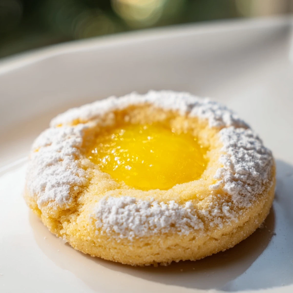 Golden lemon curd cookies with bright yellow filling on a white parchment-lined baking sheet