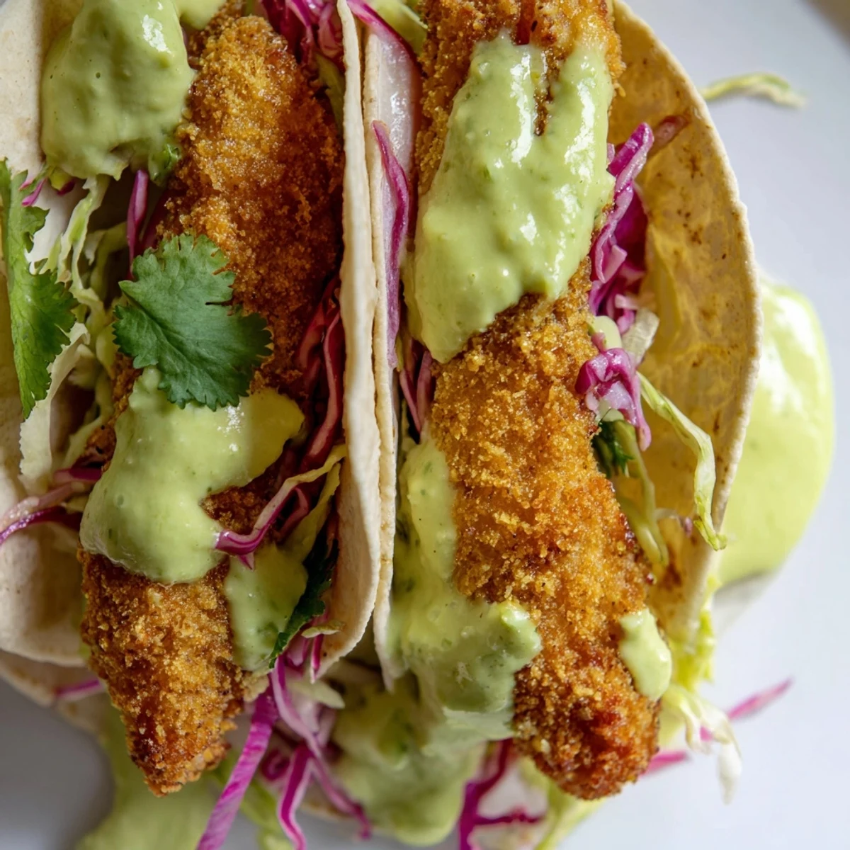 Homemade Baja Fish Tacos Avocado Crema