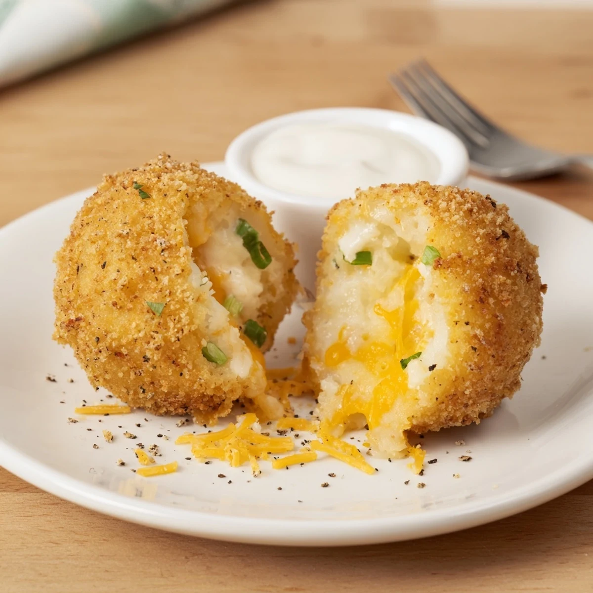 Crisp exterior gives way to creamy center in Fried Mashed Potato Balls