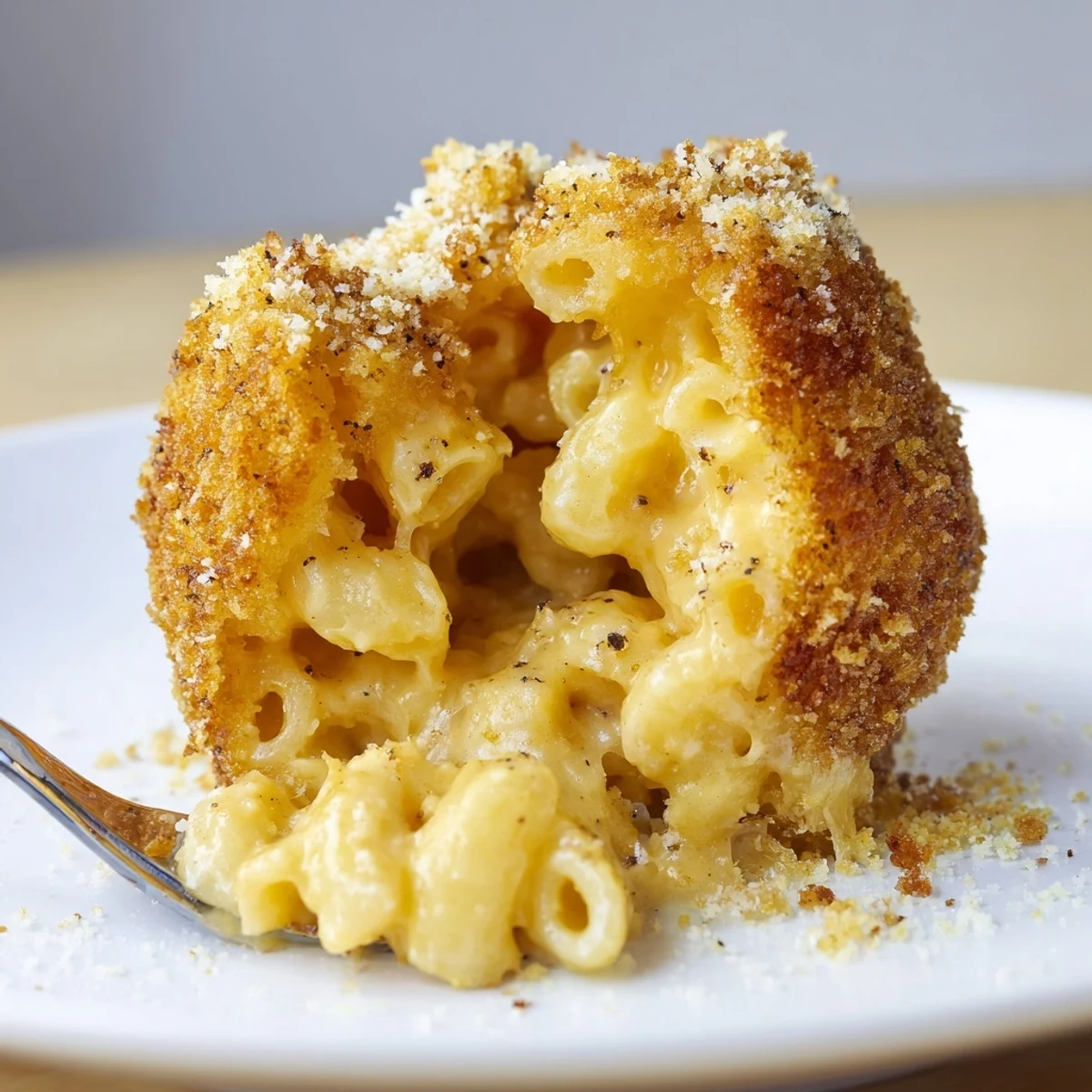 Fried Mac And Cheese Bites golden-crisp exterior, gooey cheddar center, served with marinara