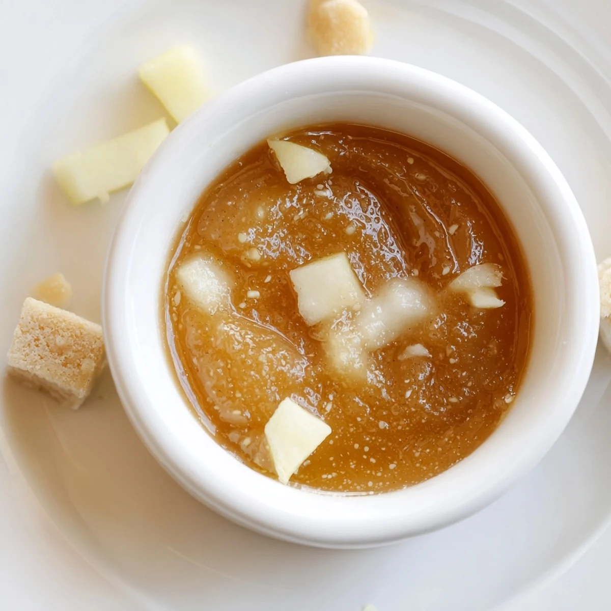 Fall Caramel Apple Jam glossy in mason jar, golden chunks and steam