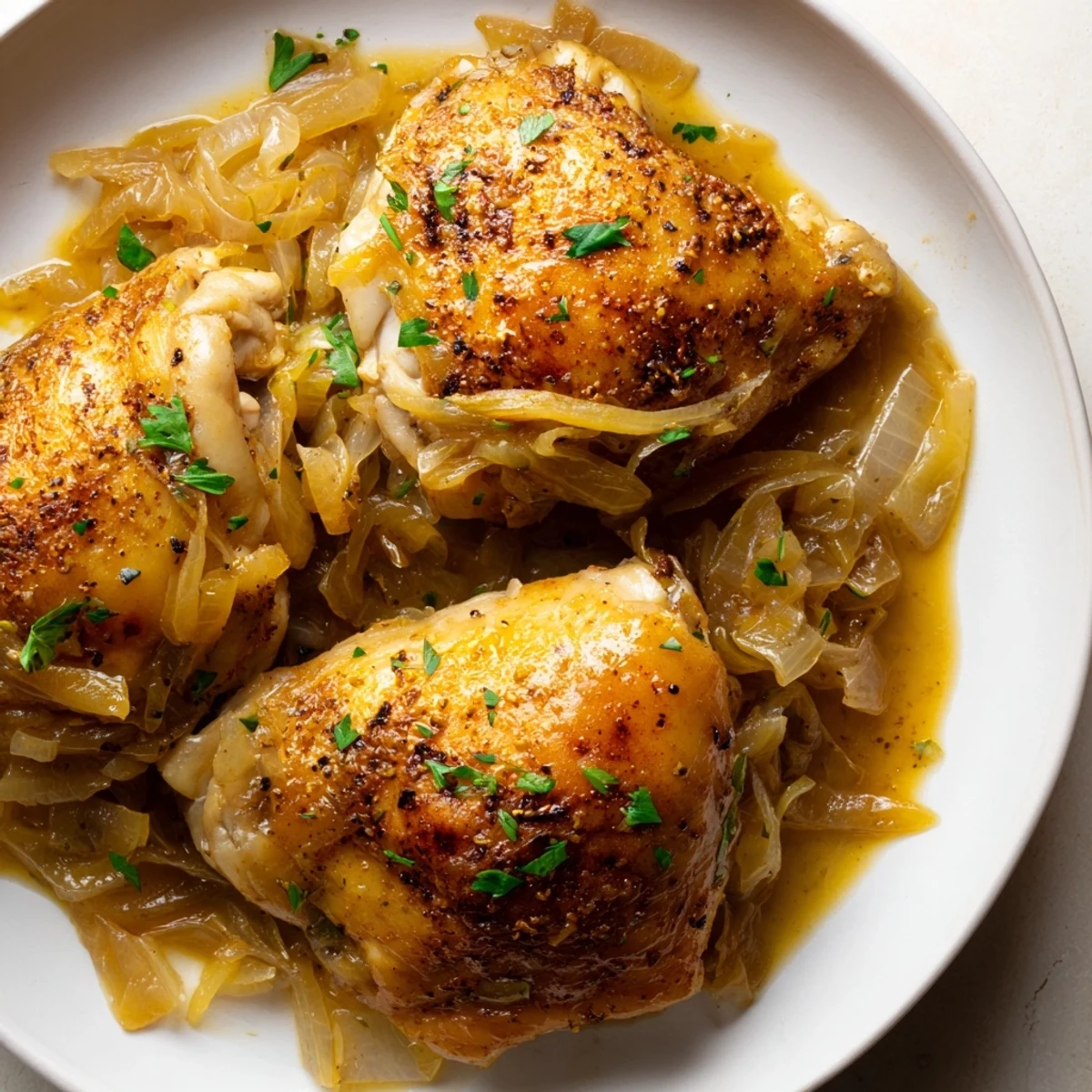 Creamy mashed potatoes paired with Savory Smothered Chicken Thighs In Rich Gravy Recipe