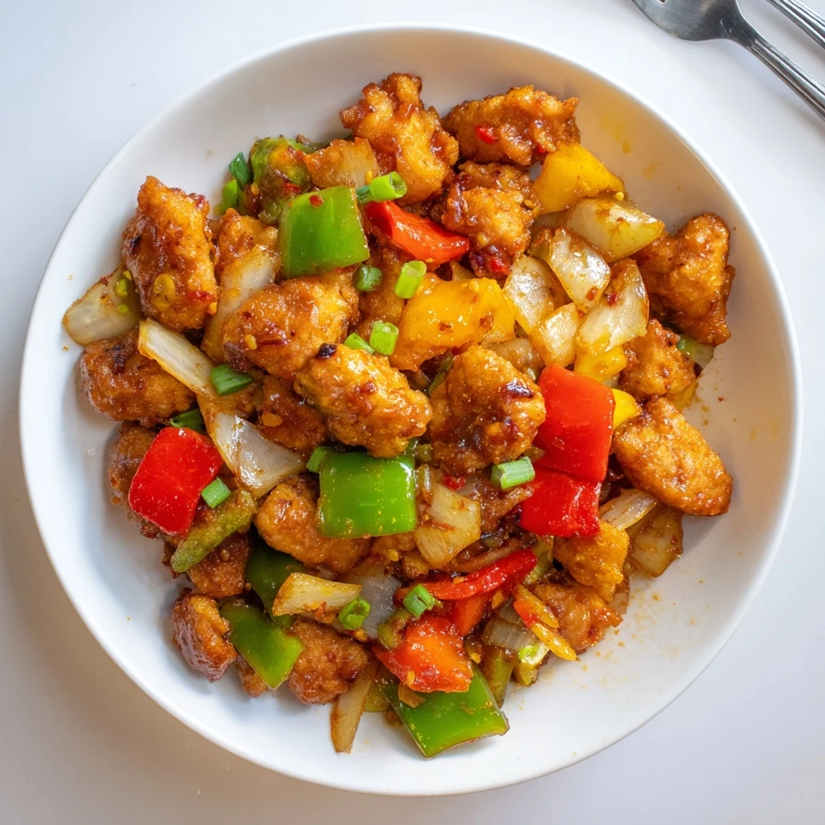 Flavorful Chilli Chicken Indo Chinese: crispy chicken tossed with glossy spicy-sweet sauce