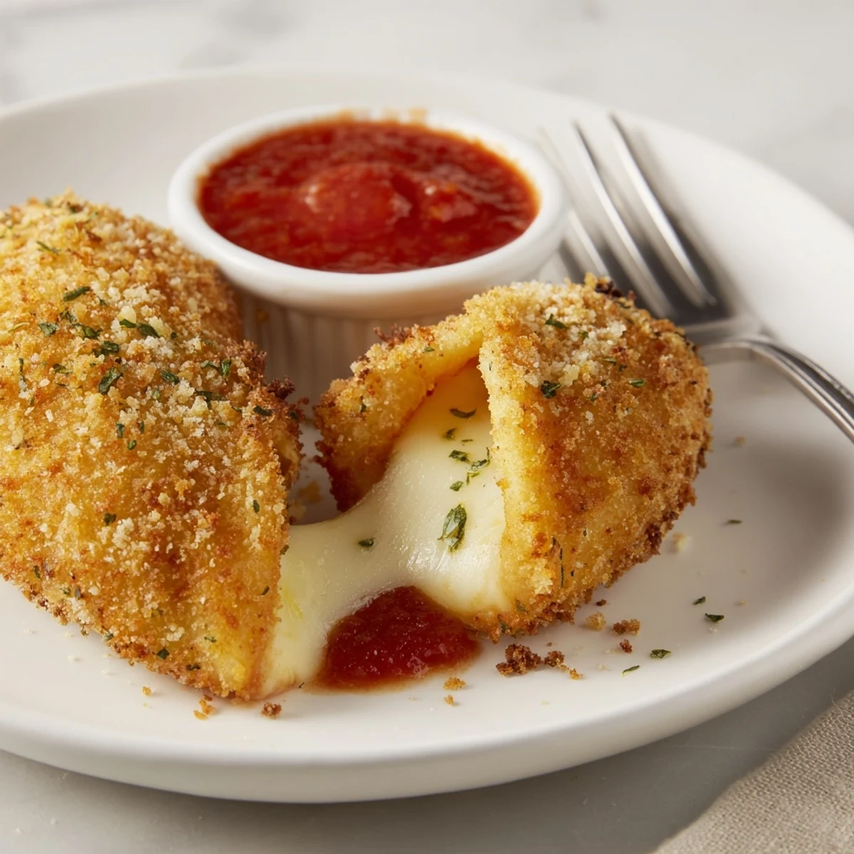 Warm Crispy Tortellini Party Snacks Recipe arranged on platter, herby breadcrumb crust